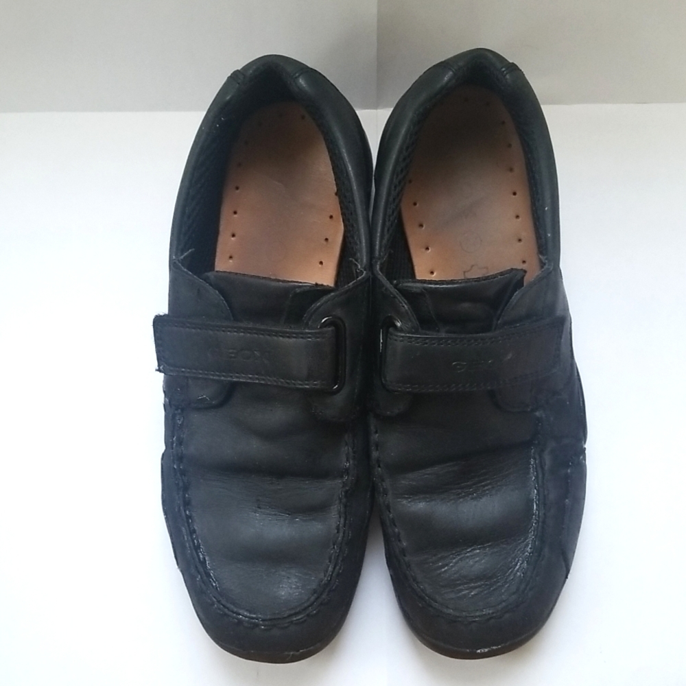 GEOX Junior Genuine Leather Uniform Moccasin Slip on Shoes